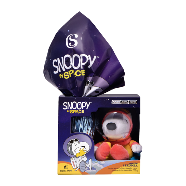 Ovo de Páscoa ao Leite Pelúcia Snoopy Astronauta 170g